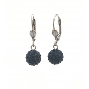 Dark blue shiny earrings